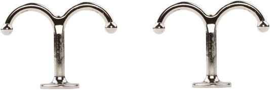 National Hardware N245-837 V165 Undershelf Coat Hooks in Nickel, 2 pack