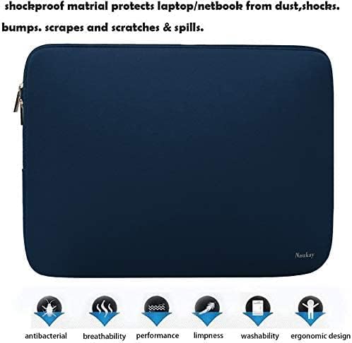 Naukay Laptop Sleeve Case, 15.6 Inch,Resistant Neoprene Notebook Computer Pocket Case/Tablet Briefcase Carrying Bag Compatible Asus/Dell/Fujitsu/HP/Sony/Toshiba/Acer- (Black)