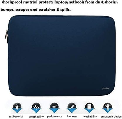 Naukay Laptop Sleeve Case, 15.6 Inch,Resistant Neoprene Notebook Computer Pocket Case/Tablet Briefcase Carrying Bag Compatible Asus/Dell/Fujitsu/HP/Sony/Toshiba/Acer- (Black)