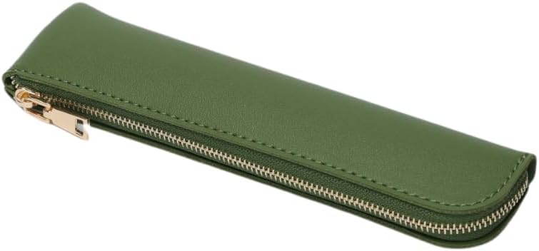 Canvas Pencil Case Small Pencil Pouch Slim Lightweight Pen Case Holder Cute Zipper Bag for School Office