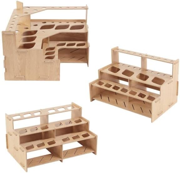 HG Art Concepts Mezzo Artist Drawing Rack - Wood Grain Laminate Multi Layer Desk Stand Professional Storage Display Organizer for Pens, Pencils, Drafting and all other Drawing Tools