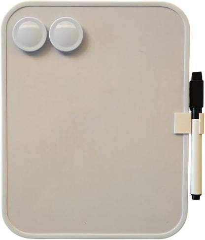 Small Dry Erase Board，Fridge Whiteboard，6" X 8" with Dry Erase Markers Magnetic and 2 Magnets，Mini Whiteboard for Office Door，School Lockers（White）