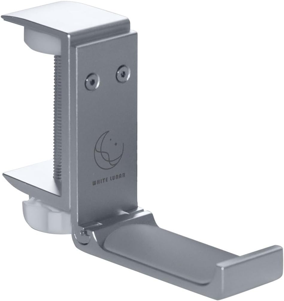 Under Desk Headphone Hanger, Foldable Aluminum Headset Hook for Clean Desk Setup, Space Saving Clamp Mount for Gaming & Home Office
