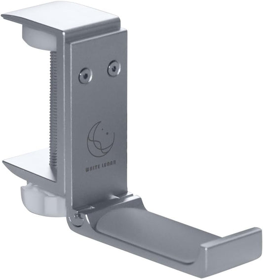 Under Desk Headphone Hanger, Foldable Aluminum Headset Hook for Clean Desk Setup, Space Saving Clamp Mount for Gaming & Home Office