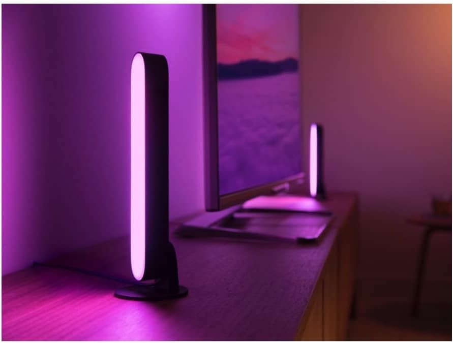 Philips Hue Smart Play Light Bar Base Kit, Black, 2 Pack, White & Color Ambiance LED Color-Changing Light Requires Bridge, Control with App, Works with Alexa, Google Assistant and Apple HomeKit