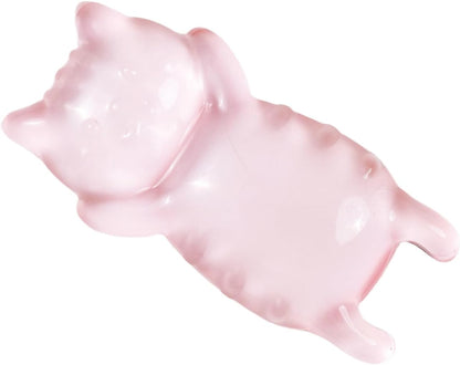 Ergonomic Gel Mouse Wrist Rest – Clear Cute Cat Mouse Wrist Rest, Comfort & Support for Typing and Gaming (Pink)