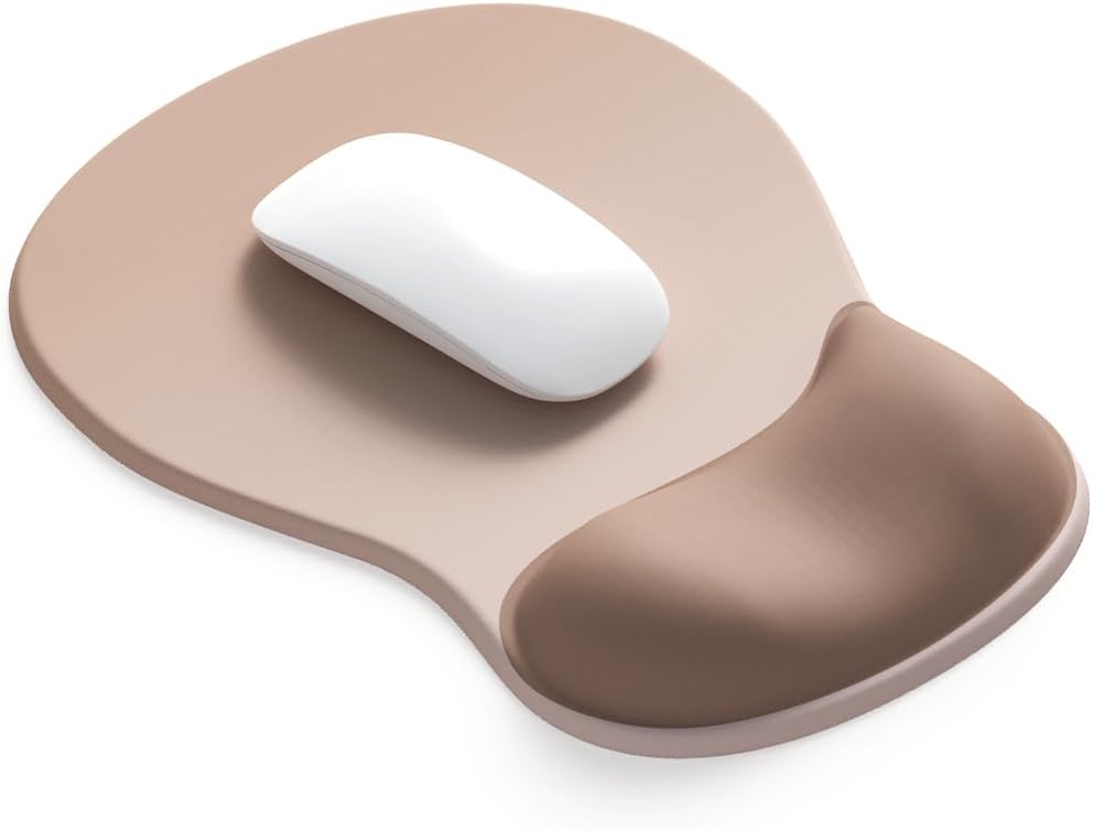 ErgoComfort Gel Wrist Rest Mouse Pad-Ergonomic Office Mousepad with Wrist Support-Non-Slip, Design Desk Accessories Mat for Home&Game Decor (06Mocha Sand)