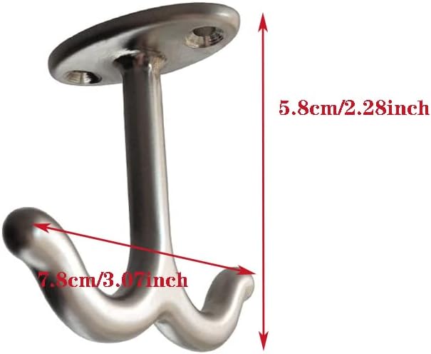 Zinc Alloy Double Prong Ceiling Hooks, 6 pcs Under The Table Coat Hook for Closet Top Bathroom Kitchen Cabinet Garage