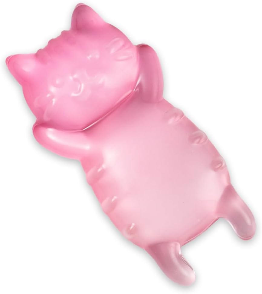 Ergonomic Gel Mouse Wrist Rest – Clear Cute Cat Mouse Wrist Rest, Comfort & Support for Typing and Gaming (Pink)