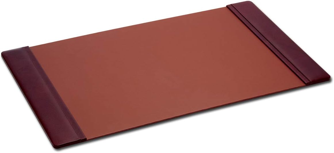 DACASSO Leather Desk Pad with Side Rails - Luxury Leather Desk Blotter for Writing - Executive Desk Surface Protector - (Chocolate Brown, 25.5 x 17.25”)