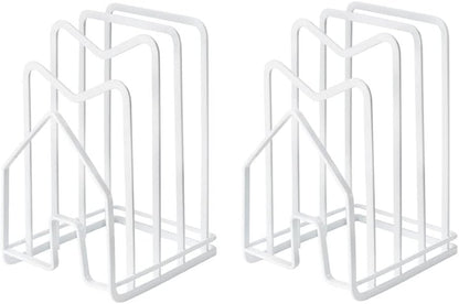SUNFICON Cutting Board Rack Chopping Board Organizer Stand Holder Kitchen Countertop Pots Pan Lids Rack Organizer Flat Steel 4.92 x 5.7 x 8.47 in. Black