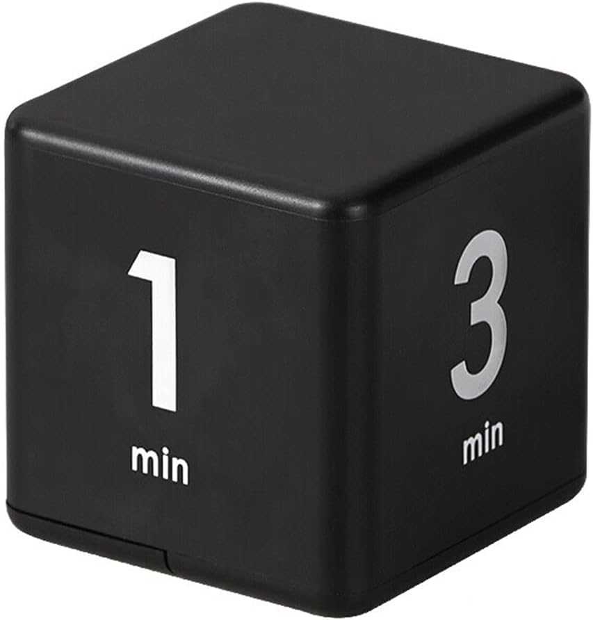 Feilifan Cube Timer, Productivity Cube Flip Timer for Kitchen Studying Workout Classroom Kids ADHD 15-20-30-60 Minute Preset, White