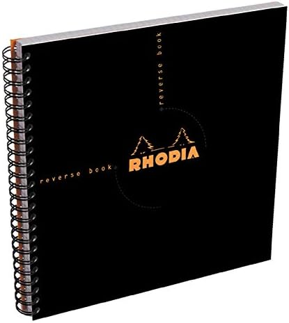 Rhodia Reverse Book & Dot Book - Dot Grid 80 sheets - 8 1/4 x 8 1/4 - Black Cover