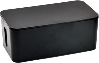 Cable Management Box,Cord Organizer Box for Home and Office System to Cover and Hide, Power Strips, Cords,Surge Protector (Small, Black)