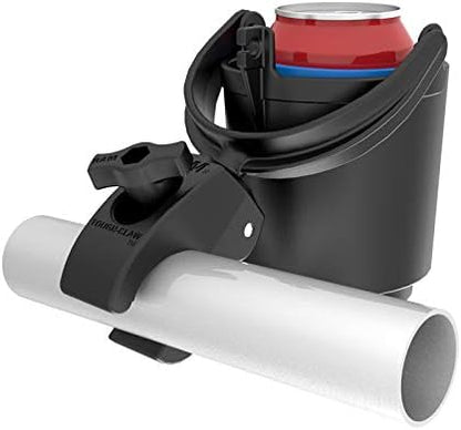 RAM Mounts Tough-Claw Mount Cup Holder, Level Cup 16oz Self-Leveling Drink Holder with B Size 1" Ball, Handlebar & Rail Clamp RAM-B-132-400U