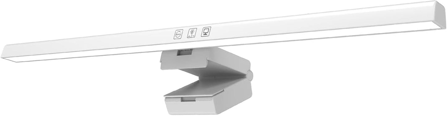 GLOGLOW Screen Monitor Light Bar, ABS Touch Control, Stepless Dimming LED Desk Lamp for Home Office and College Use (White)