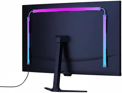 RGB Monitor Backlight with Screen Sync for 32 Inch Screens, Dual USB Powered LED Ambient Lighting Kit, Music Rhythm & Dynamic Modes, Immersive Bias Lighting for Home Office Gaming (4 Sides - 32 inch)