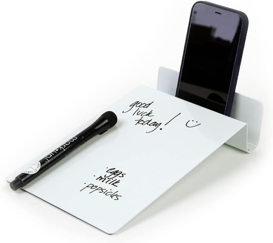 Three by Three Seattle 5.5 x 9 Inch to.do Dry Erase Board with Marker for Memos, Lists, and More in Office, Home, Classroom, and Event Spaces (White)