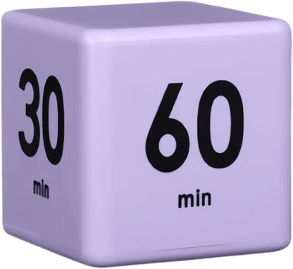 Feilifan Cube Timer, Productivity Cube Flip Timer for Kitchen Studying Workout Classroom Kids ADHD 15-20-30-60 Minute Preset, White