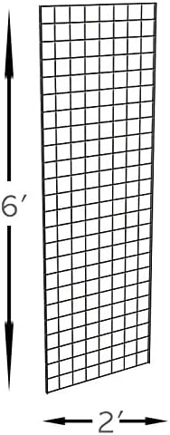 Only Hangers - Commercial Grade Gridwall Panels – 2’ Width x 6’ Height, Pack of 4 (Black Finish)