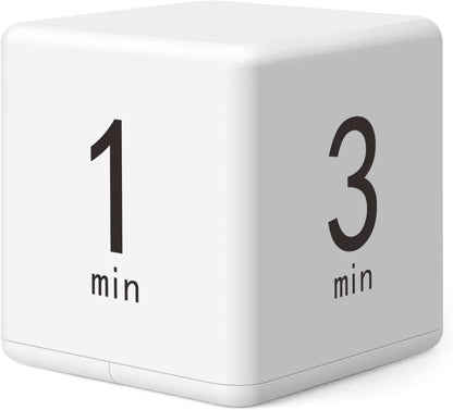 Cube Timer, Productivity Visual Timer 1/3/5/10 Minutes Preset, Desk Portable Rotating Multi Timers for ADHD Time Management Work Study Cooking Workout School