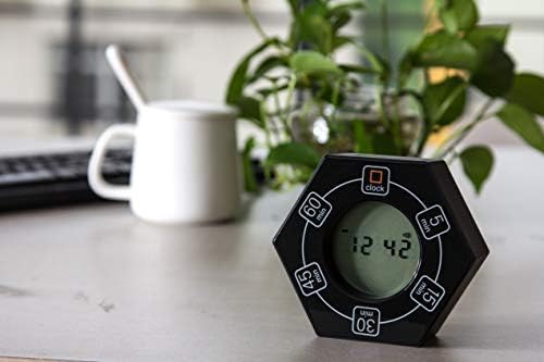Home & Office Timer with Clock, 5,15, 30, 45, 60 Minute Preset Countdown Timer, Easy-to-Use Time Management Tool (Cyan)