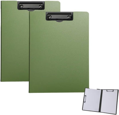 2 Pcs Folding Clipboard,Clipboard Foldable 9x12.5 inch Waterproof File Folder Clip Boards,A4 or A3 Size File Cover Folder Writing Clipboards with Two Metal Clip,Support Horizontal and Vertical (Black)