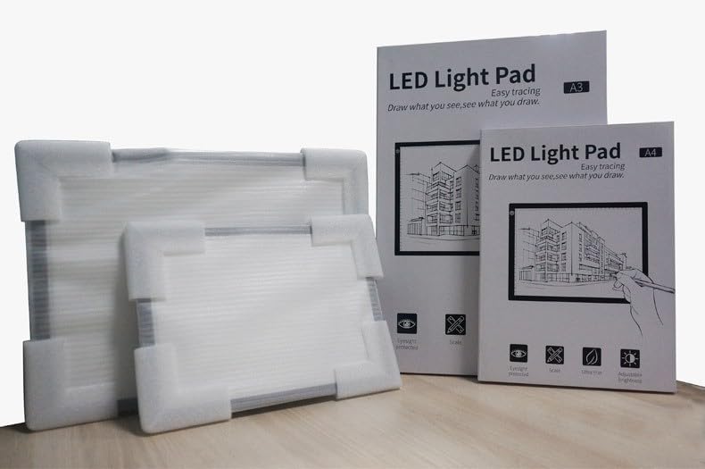 A3 LED Tracing Light Box丨Light Pad - Copy Board with Full-Edge Ruler Frame丨3 Adjustable LED, Premium Acrylic for Art, Drawing, Sketch, Animation, Design, Tattoo, Diamond Painting, X-ray Viewing