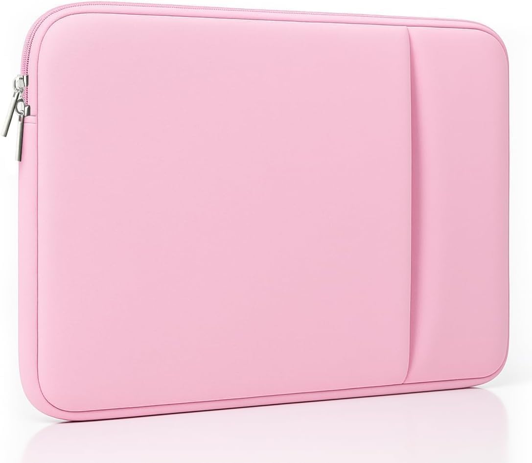 Laptop Sleeve for MacBook Neo/Air/Pro 13 inches A18/M5/M4/M3/M2/M1 Chip 2026-2020 A3404 A3449 A3240 A3113 with 2 Pockets Tablet Bag Case Accessories (Bright Pink)