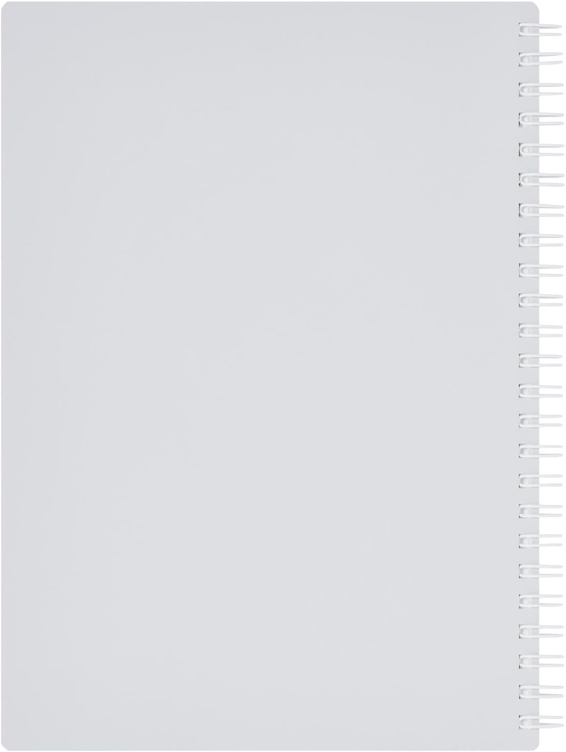 Maruman Mnemosyne Lined Notebook- Vertical A5, 5.83" x 8.27", 70 Sheets / 140 Pages, 7mm College Ruled With Center Line Journal, Perforated Pages & Wire-Bound to Lay Flat, Black, Made in Japan - Colors A