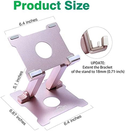 KABCON Quality Tablet Stand,Adjustable Foldable Eye-Level Aluminum Solid Up to 15-in Tablets Holder for Microsoft Surface Series Tablets,iPad Series,Samsung Galaxy Tabs,Amazon Kindle Fire,Etc.Silver