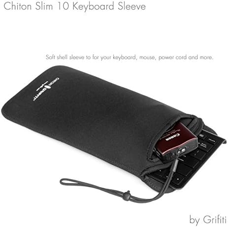 GRIFITI Chiton Slim 11 5.75" x 11.5" Neoprene Keyboard Sleeve Cover for Tenkeyless Mechanical & 11 Inch 10keyless Keyboards Portable Case - Extra Pocket for Cable, Computer Mouse or Gaming Trackpad
