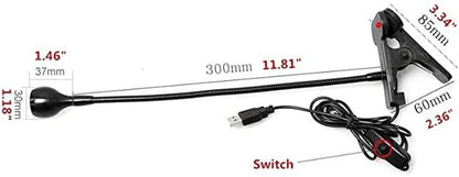 LED Desk Lamp Clip On Light,360°Flexible Gooseneck and Clamp Reading Light,Portable USB Powered Task Light with Clamp,Night Light Clip on for Desk, Bed Headboard and Computers Silver