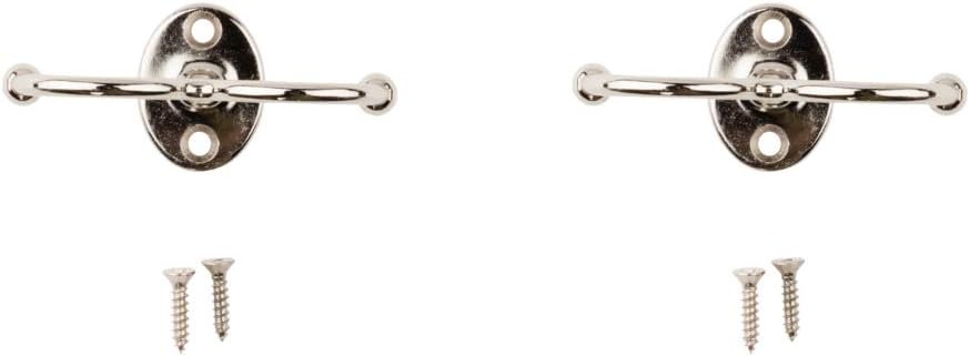 National Hardware N245-837 V165 Undershelf Coat Hooks in Nickel, 2 pack