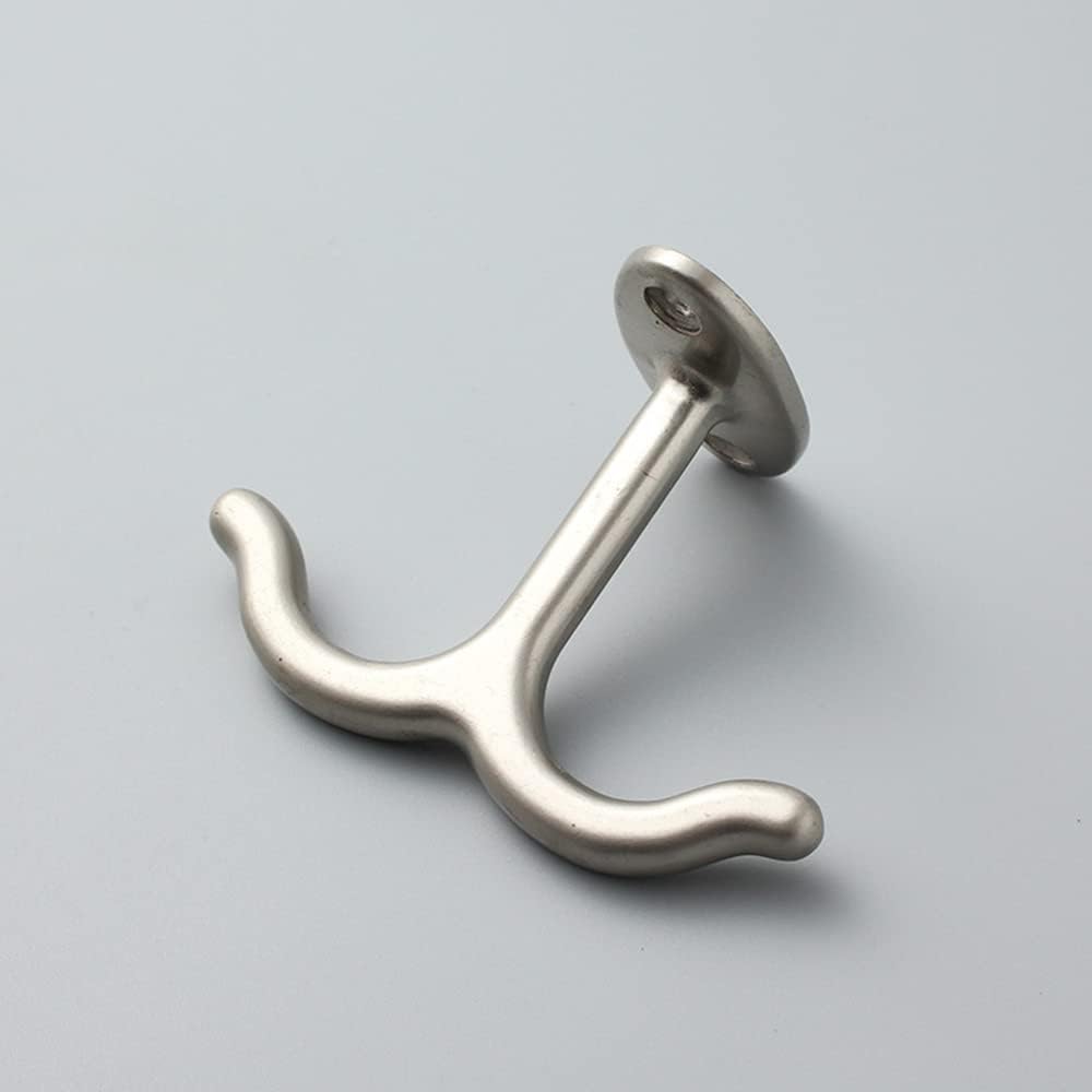 Zinc Alloy Double Prong Ceiling Hooks, 6 pcs Under The Table Coat Hook for Closet Top Bathroom Kitchen Cabinet Garage