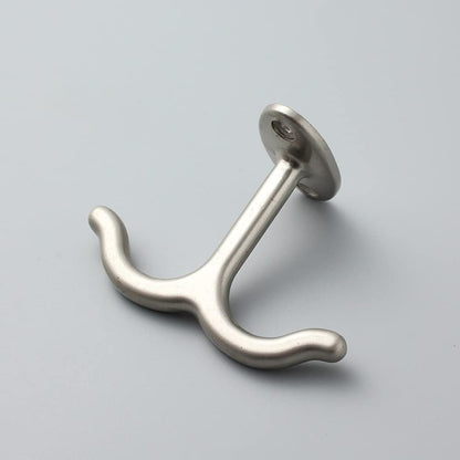 Zinc Alloy Double Prong Ceiling Hooks, 6 pcs Under The Table Coat Hook for Closet Top Bathroom Kitchen Cabinet Garage