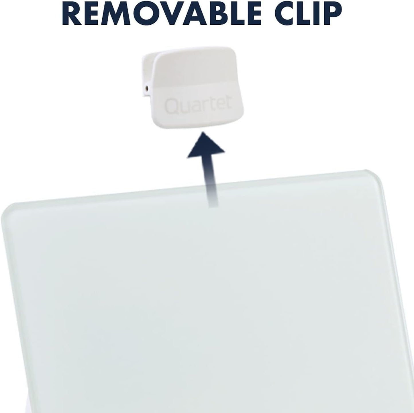 Quartet Dry Erase White Board 9"W x 11"H Desktop Glass Pad with Removable Clip and Marker, White (GDE119)