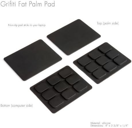 GRIFITI Small Slim Palm Pads Notebook Wrist Rest with Tacky Silicone Reposition Ergonomic Carpal Tunnel Resting Support for Computer MacBook & Laptop Keyboard Typing Pad (2 Small 3 x 2.75 inches)