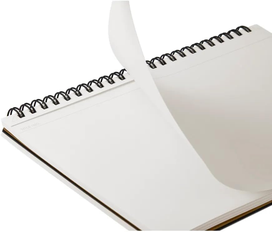 Maruman Mnemosyne Grid Notebook- Horizontal A4 Layout, 8.27" x 11.69", 70 Sheets / 140 Pages, 5mm Graph Paper Journal, Perforated Pages & Wire-Bound to Lay Flat, Black, Made in Japan