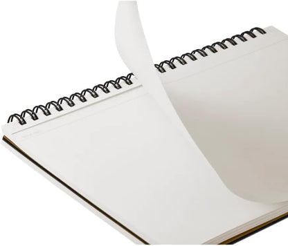 Maruman Mnemosyne Grid Notebook- Horizontal A4 Layout, 8.27" x 11.69", 70 Sheets / 140 Pages, 5mm Graph Paper Journal, Perforated Pages & Wire-Bound to Lay Flat, Black, Made in Japan