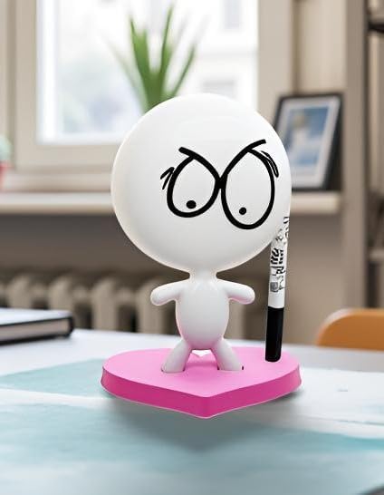 Dry Erase Board - TITTO in Love, Draw Your Ideas - Ceramic Doll - Black Office Design Desk - Coworkers Office Home Gift (Black)