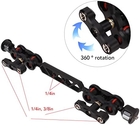 11in Articulating Arm, Adjustable Camera Articulating Ballhead Extension Bar, with 1/4in and 3/8in Screw Interface, for LCD Monitors, LED Lights