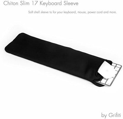GRIFITI Chiton Fat 17 7" x 18" Neoprene Keyboard Sleeve Cover for 17 Inch 10key Mechanical & Standard Keyboards Portable Case - Extra Pocket for Cable, Mouse, Gaming Trackpad or Computer Tenkeyless