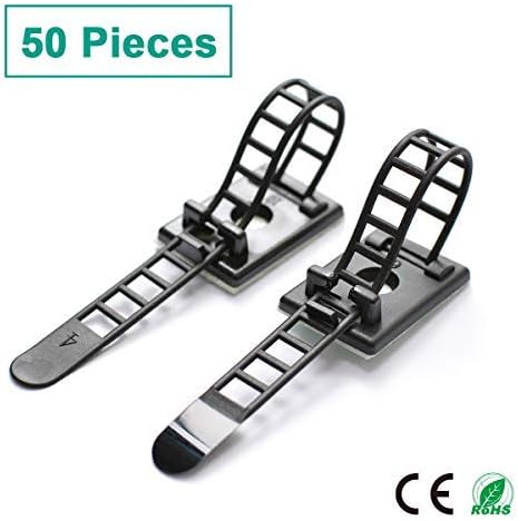 25 Pieces Desk Wire Organizer Cable Ties Zip Ties Adhesive Cord Clips Cable Management Cord Keeper Desk Wire Management