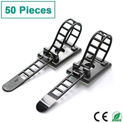25 Pieces Desk Wire Organizer Cable Ties Zip Ties Adhesive Cord Clips Cable Management Cord Keeper Desk Wire Management