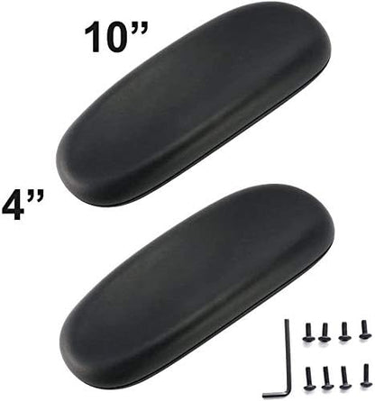 MySit Office Chair Armrest Replacement Arm Pads Univeral 4" Mounting Hole (Set of 2) Black