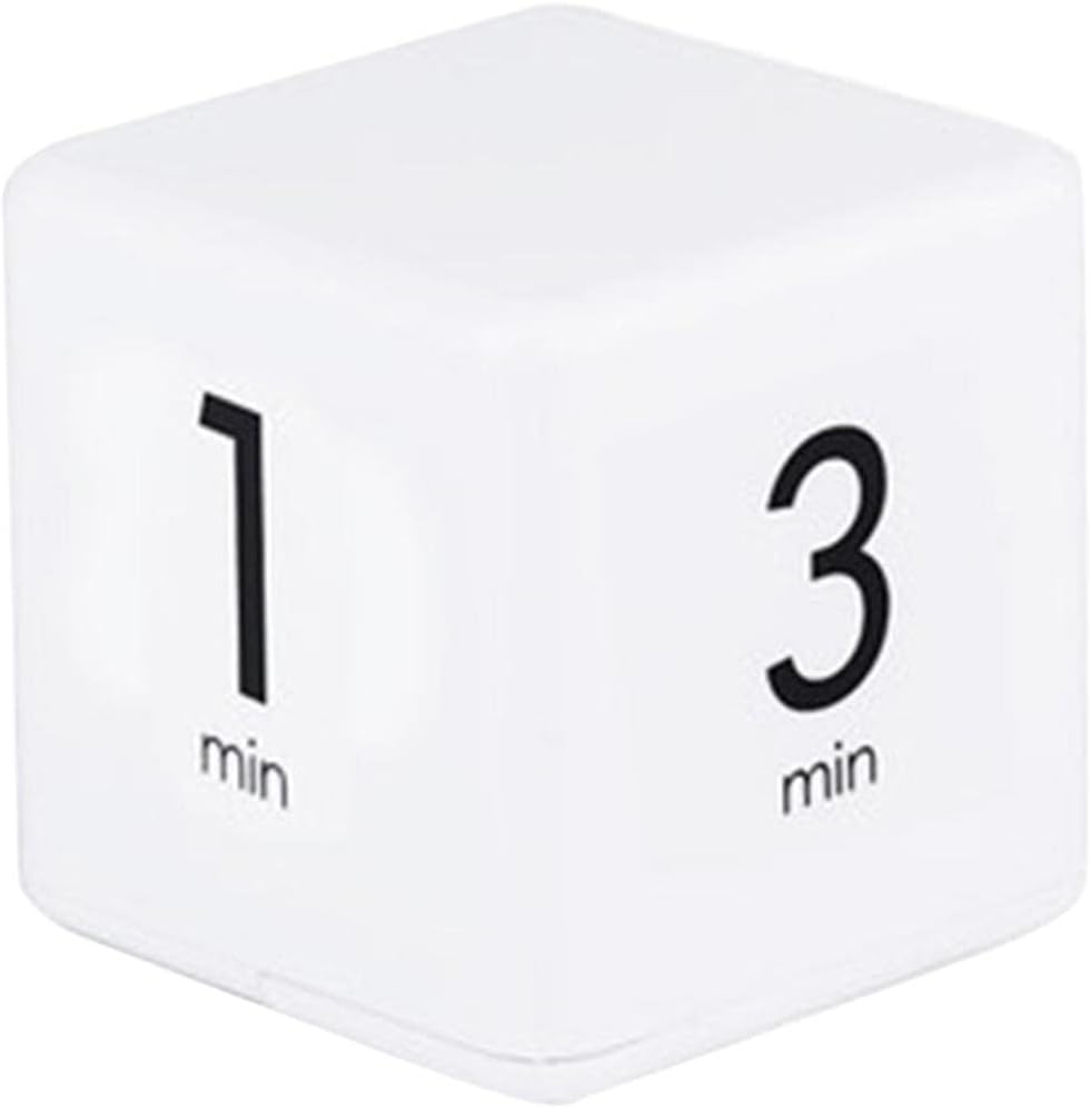 Cube Timer, Rotation Timer, 1/3/5/10 Min and Custom Countdown, Productivity Timer with Adjustable Volume, Gravity Sensor Flip Timer, Management Timer for Home Office Kitchen