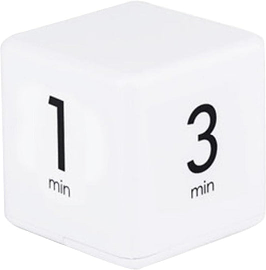 Cube Timer, Rotation Timer, 1/3/5/10 Min and Custom Countdown, Productivity Timer with Adjustable Volume, Gravity Sensor Flip Timer, Management Timer for Home Office Kitchen