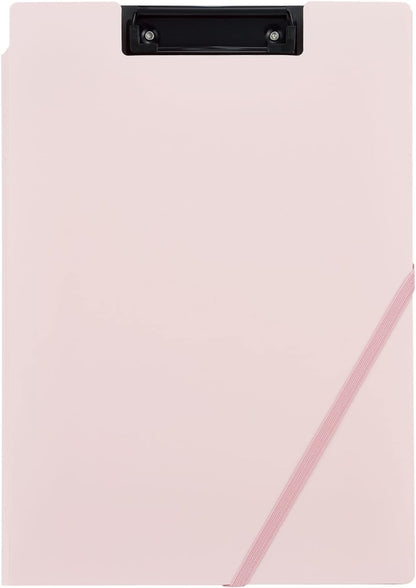 Kokuyo Clipboard Folder, Pink A4 Foldable Clipboard Folio with Clip. 360 Degree Binder Clipboard with Elastic Band, File Cover Work Folder Clipboards with Pen Slot (Joha-MC50P)