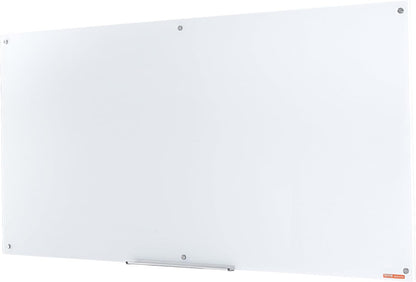 VEVOR Magnetic Glass Whiteboard, Dry Erase Board 36"x24", Wall-Mounted Large White Glassboard Frameless, with Marker Tray, an Eraser and 2 Markers, Black